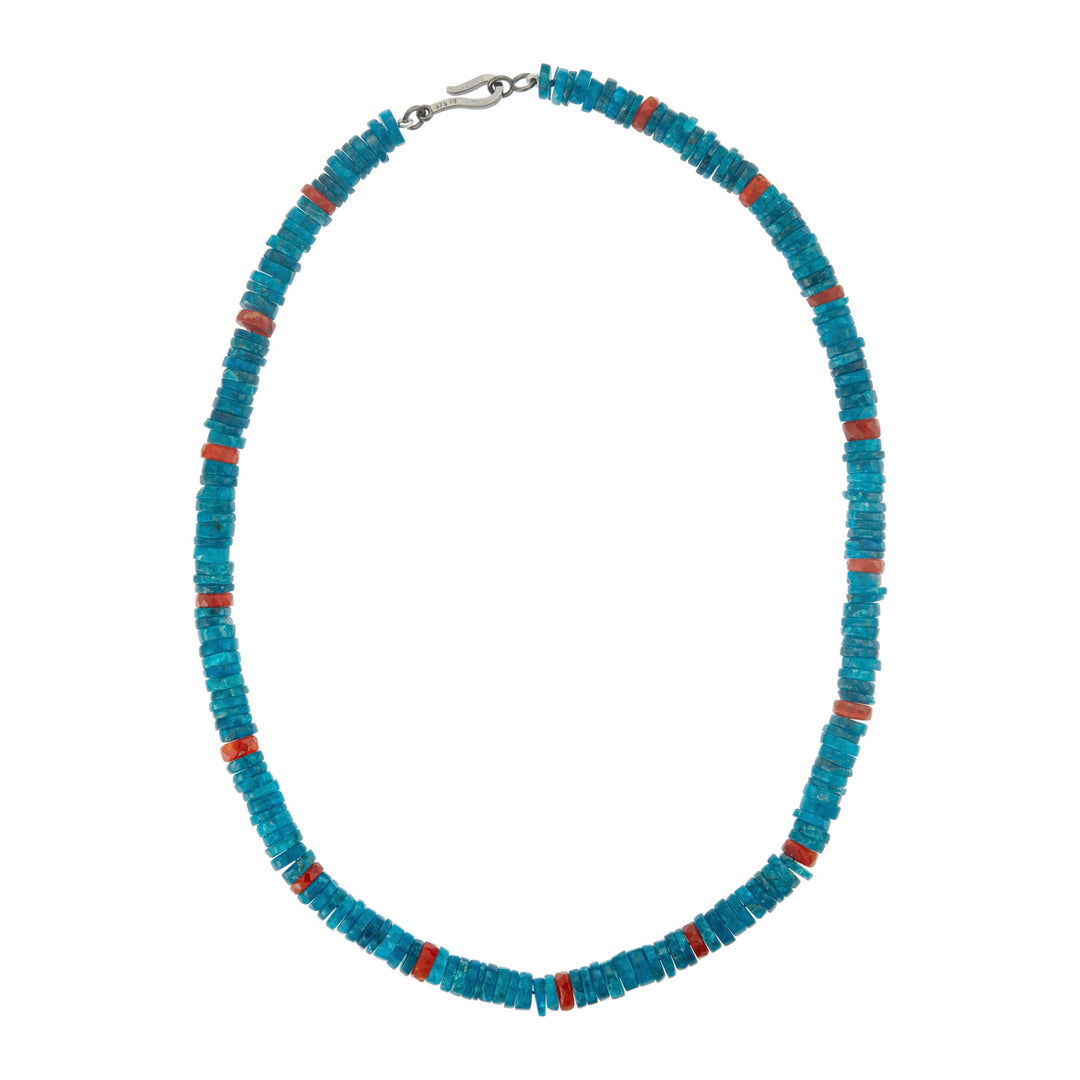 Apatite and Carnelian Beaded Necklace (45cm) - Globetrotter - Ileana Makri