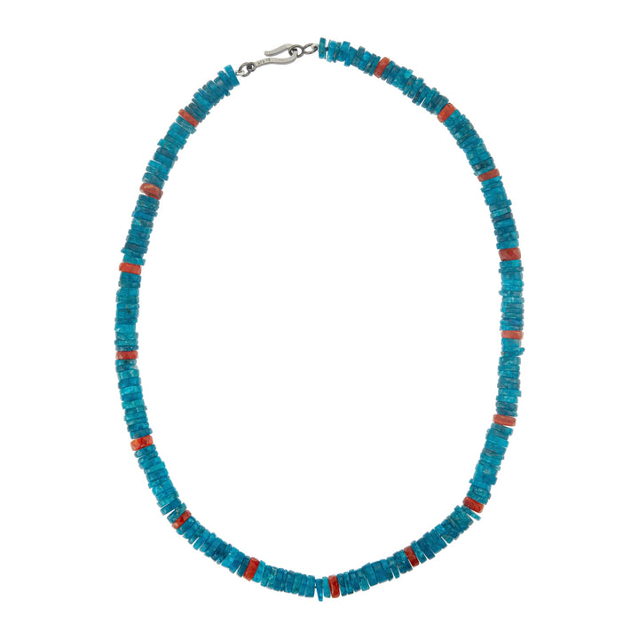 Apatite and Carnelian Beaded Necklace (45cm) - Globetrotter - Ileana Makri