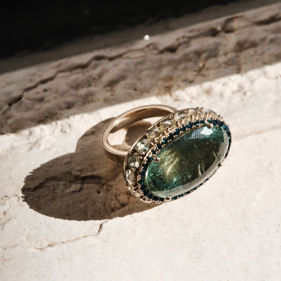 Apatite Ocean Ring - One of a Kind - Ileana Makri