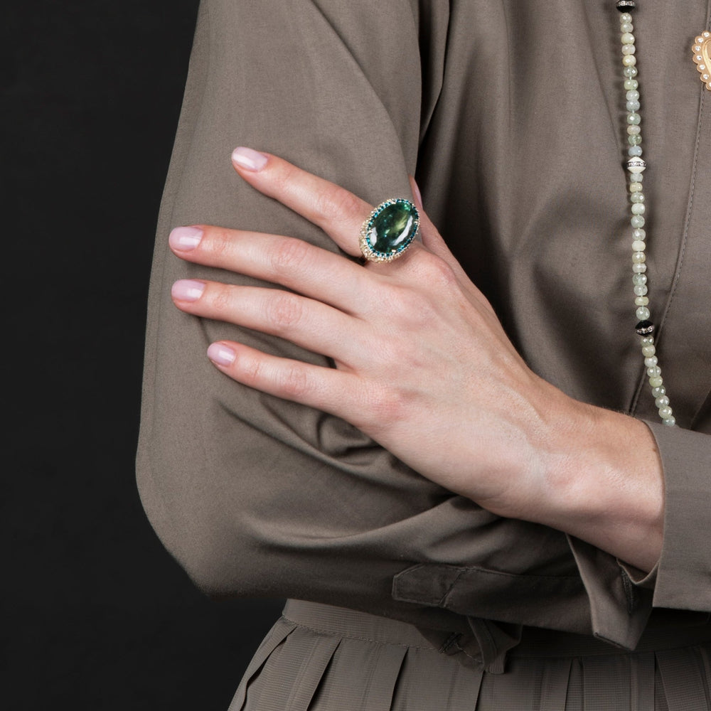 Apatite Ocean Ring - One of a Kind - Ileana Makri