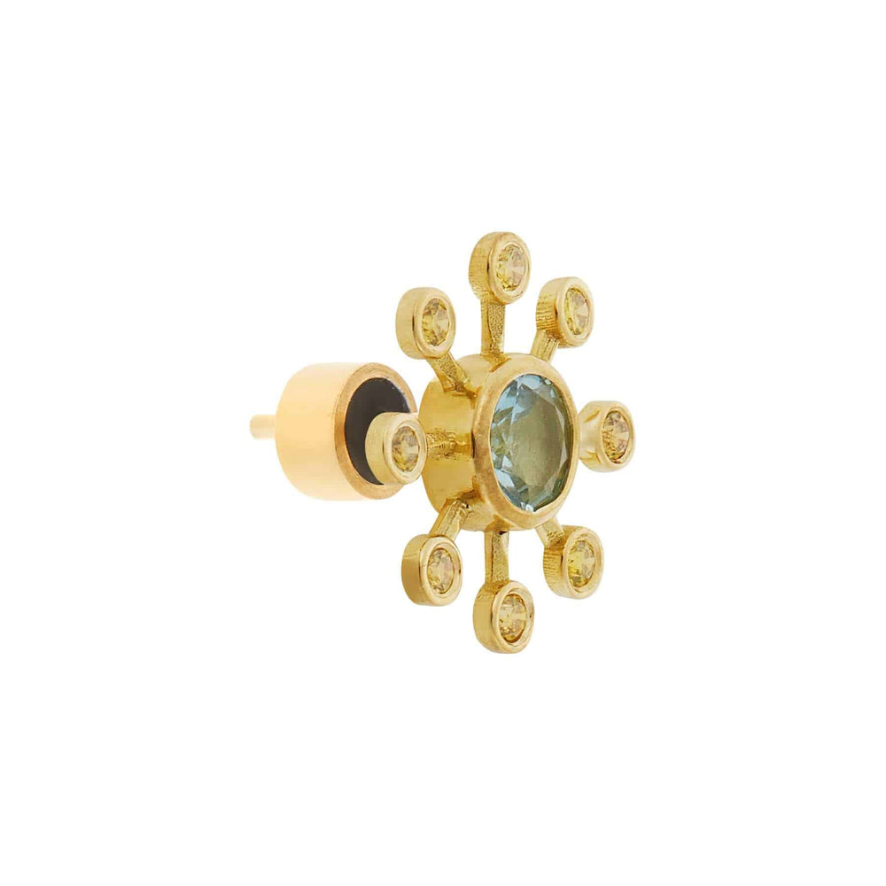 Aquamarine Blossom Studs - Florescence - Ileana Makri