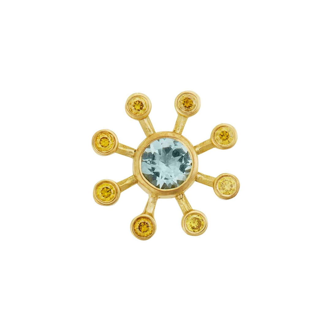 Aquamarine Blossom Studs - Florescence - Ileana Makri