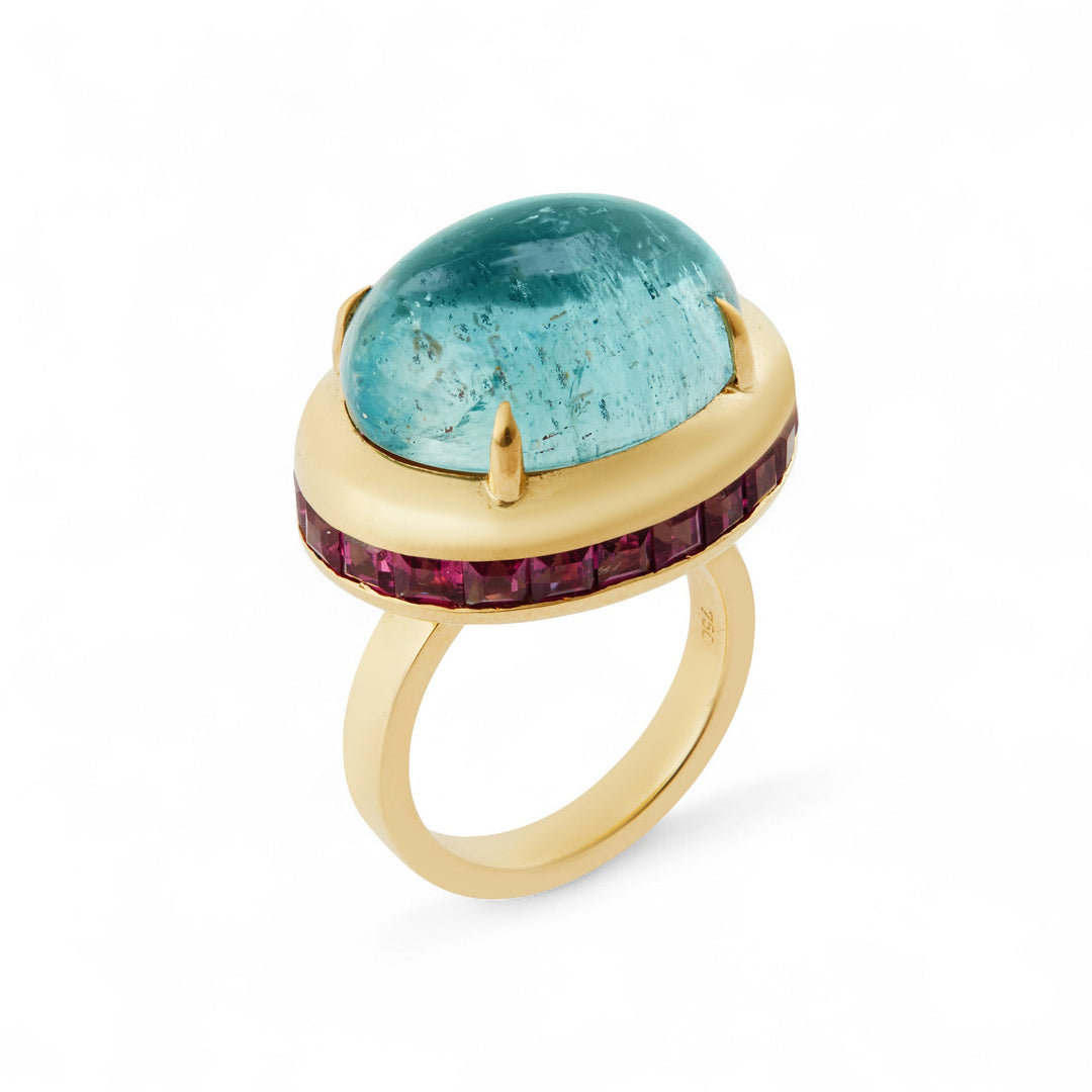Aquamarine Joy Eternity Ring - OAK - Archive - Ileana Makri