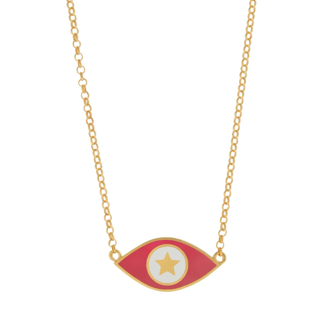 Astra Eye Necklace Pink - Eye M Neon Rocks - Ileana Makri