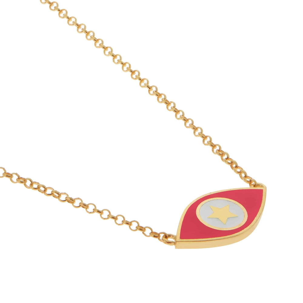 Astra Eye Necklace Pink - Eye M Neon Rocks - Ileana Makri