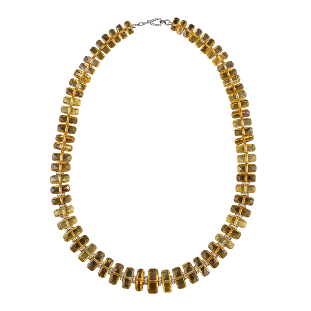 Aura Honey Quartz Necklace - Crown - Ileana Makri