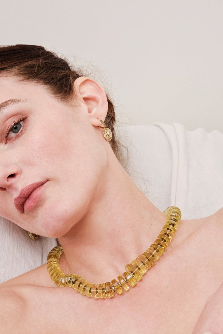Aura Lemon Quartz Necklace - Crown - Ileana Makri