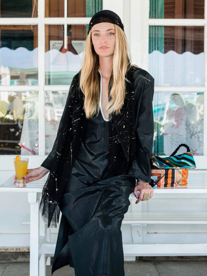 Azzurro Black Large Wrap - Dianora Salviati - Ileana Makri