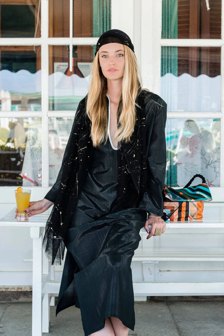 Azzurro Black Large Wrap - Dianora Salviati - Ileana Makri