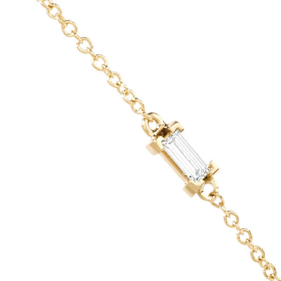 Single Baguette Chain Bracelet Y-D - Baguette - Ileana Makri store