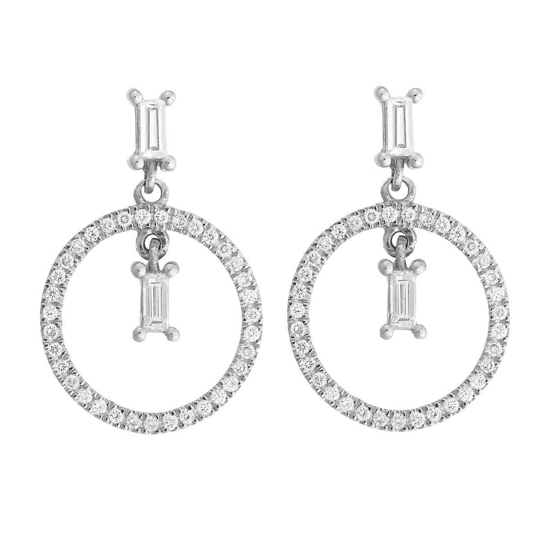 Baguette Dangling Hoop W - D - Baguette - Ileana Makri