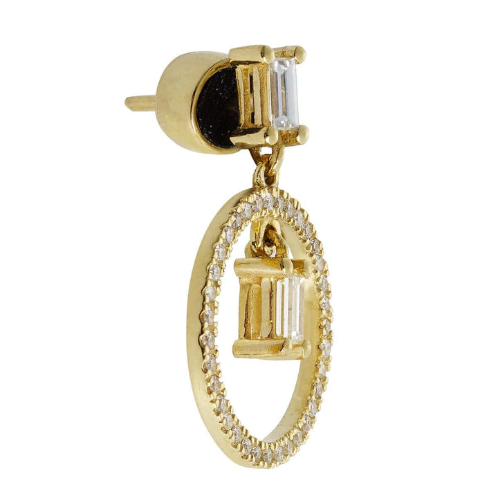 Baguette Dangling Hoop Y - D - Baguette - Ileana Makri