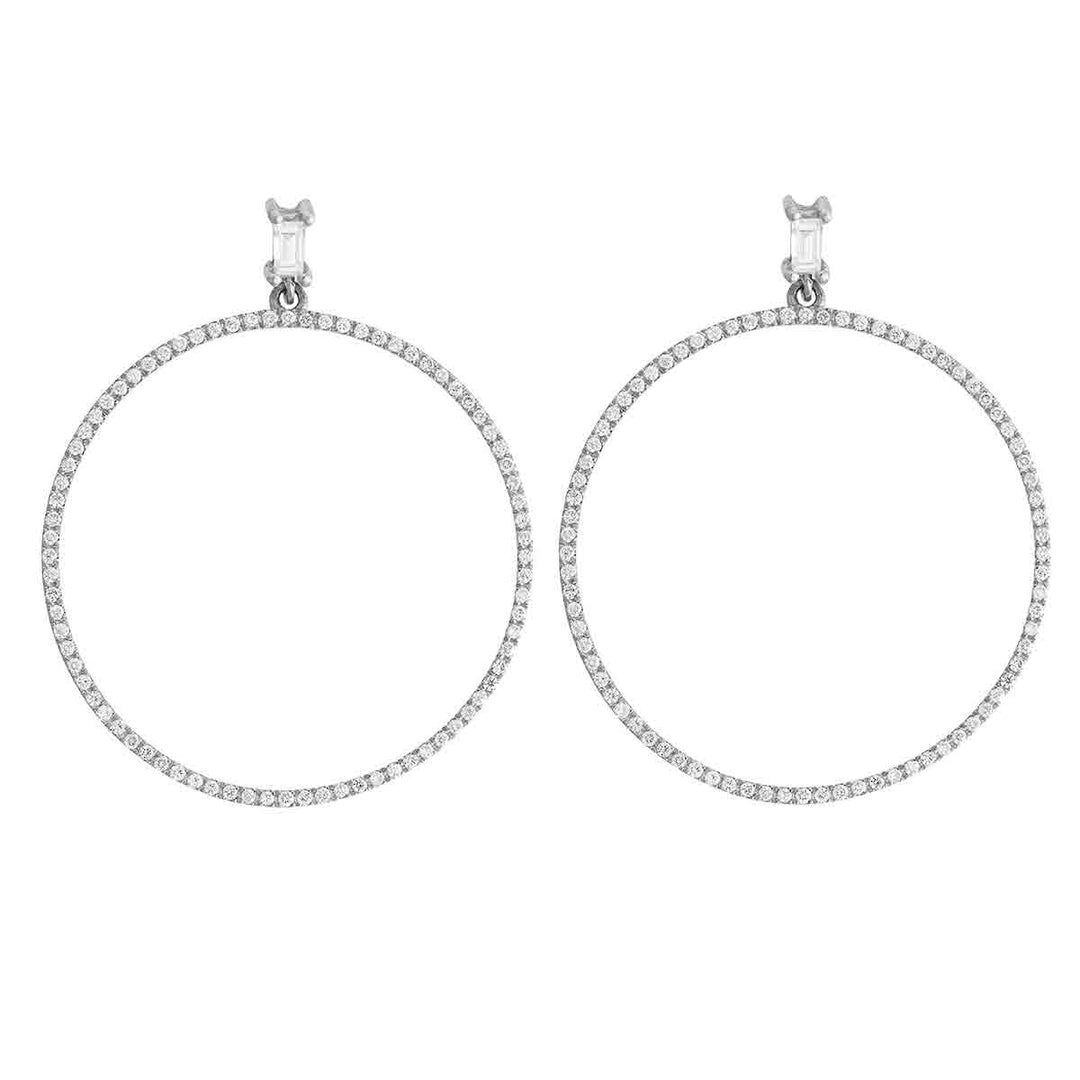 Baguette Dangling Hoops W - D - L - Baguette - Ileana Makri