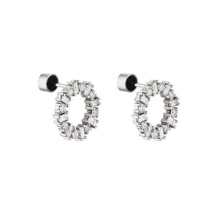 Baguette Diamond Crown Earrings W - D - THE EDIT - Ileana Makri