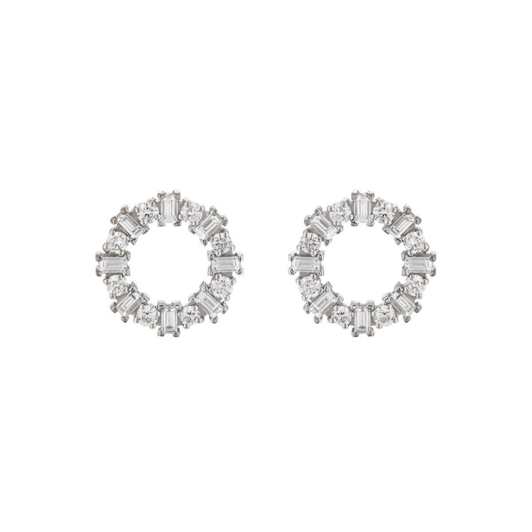 Baguette Diamond Crown Earrings W - D - THE EDIT - Ileana Makri