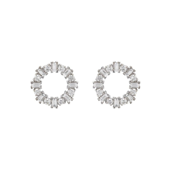 Baguette Diamond Crown Earrings W - D - THE EDIT - Ileana Makri