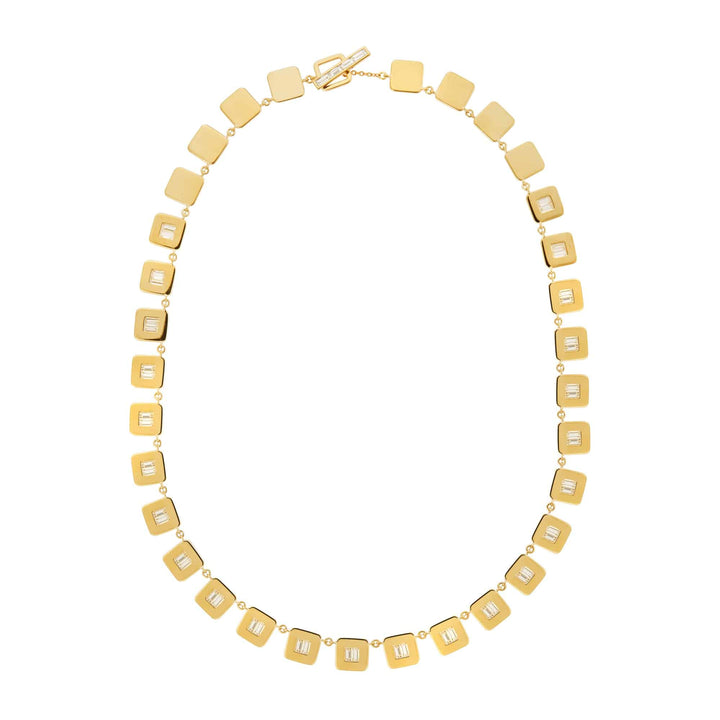 Baguette Diamond Tile Necklace - Tile - Ileana Makri