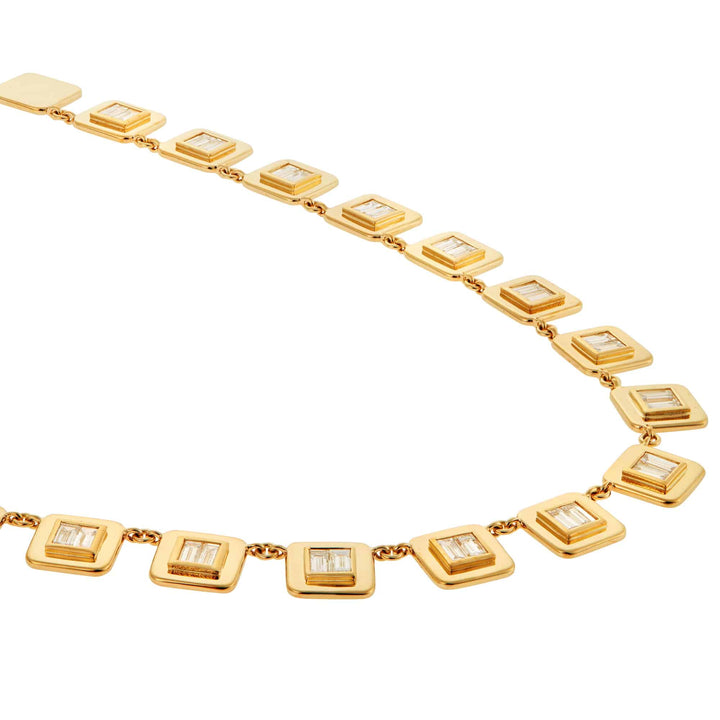Baguette Diamond Tile Necklace - Tile - Ileana Makri