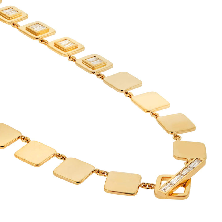 Baguette Diamond Tile Necklace - Tile - Ileana Makri