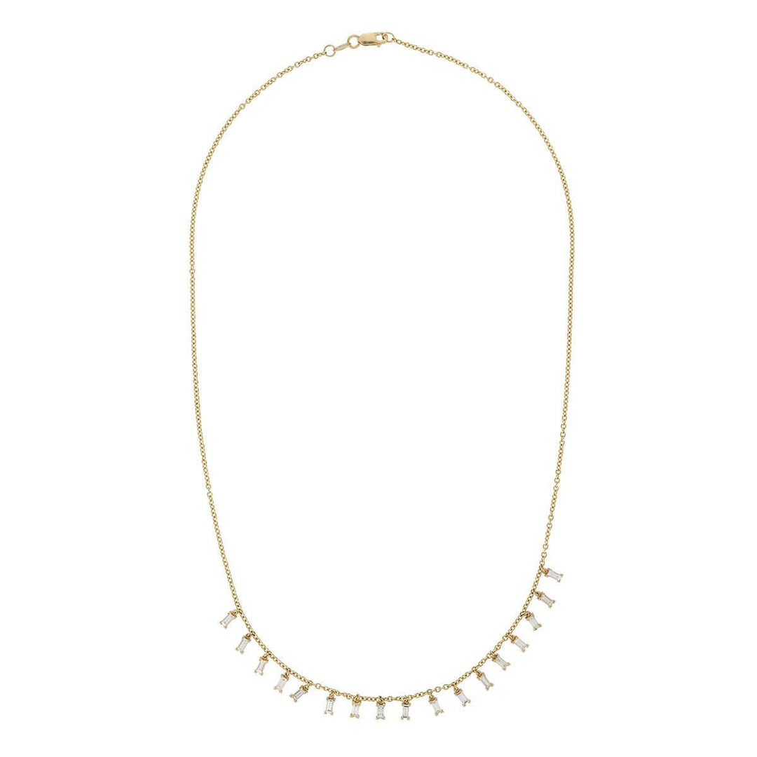 Baguette Drop Necklace Y - D - L - Baguette - Ileana Makri