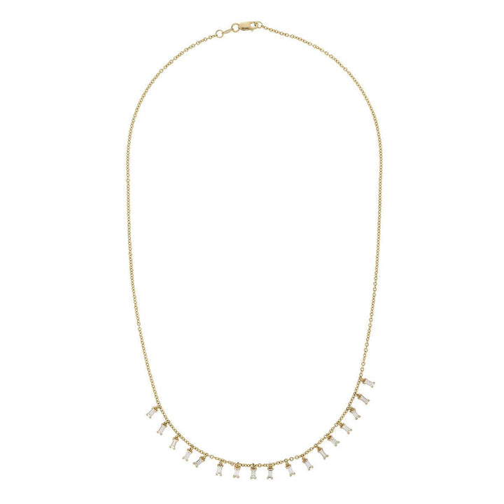 Baguette Drop Necklace Y - D - L - Baguette - Ileana Makri