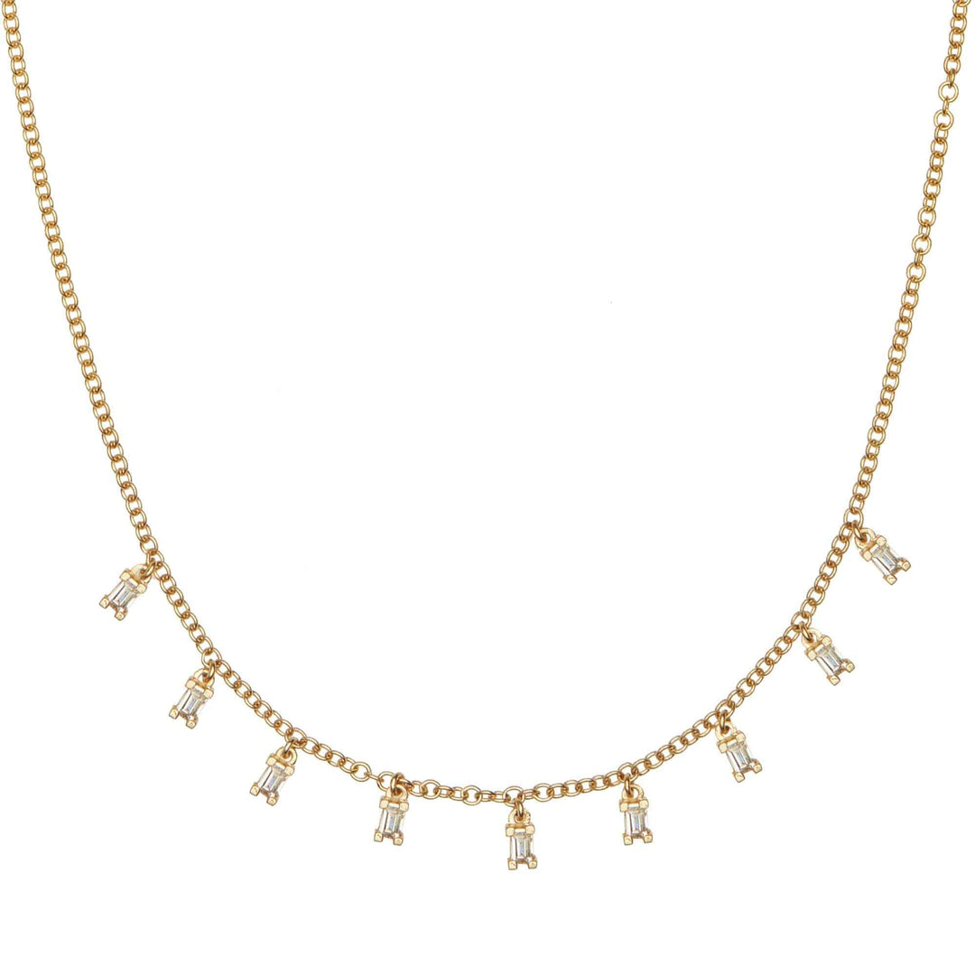 Baguette Drop Necklace Y - D - S - Baguette - Ileana Makri