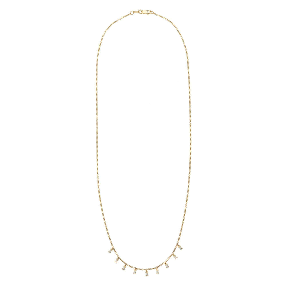 Baguette Drop Necklace Y - D - S - Baguette - Ileana Makri