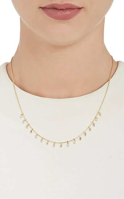 Baguette Drops Necklace W - D - L - Baguette - Ileana Makri