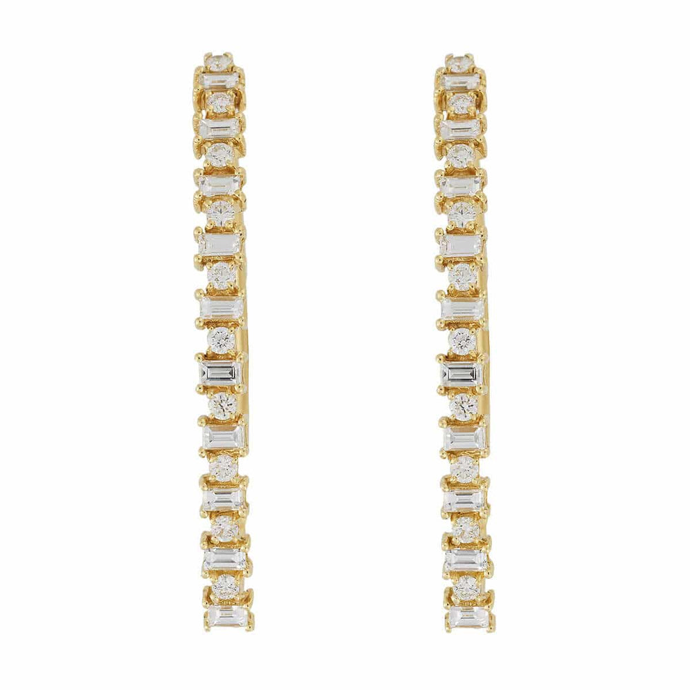 Baguette Eye Hoops - L - THE EDIT - Ileana Makri