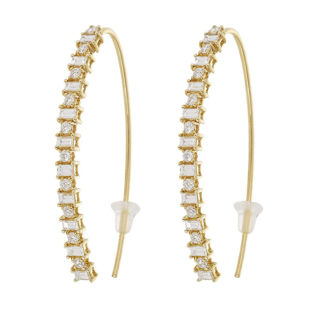 Baguette Eye Hoops - L - THE EDIT - Ileana Makri