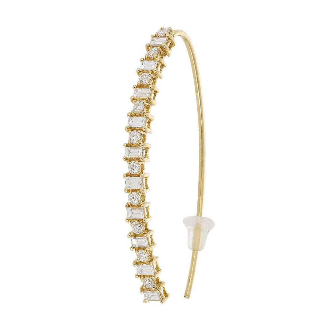 Baguette Eye Hoops - L - THE EDIT - Ileana Makri