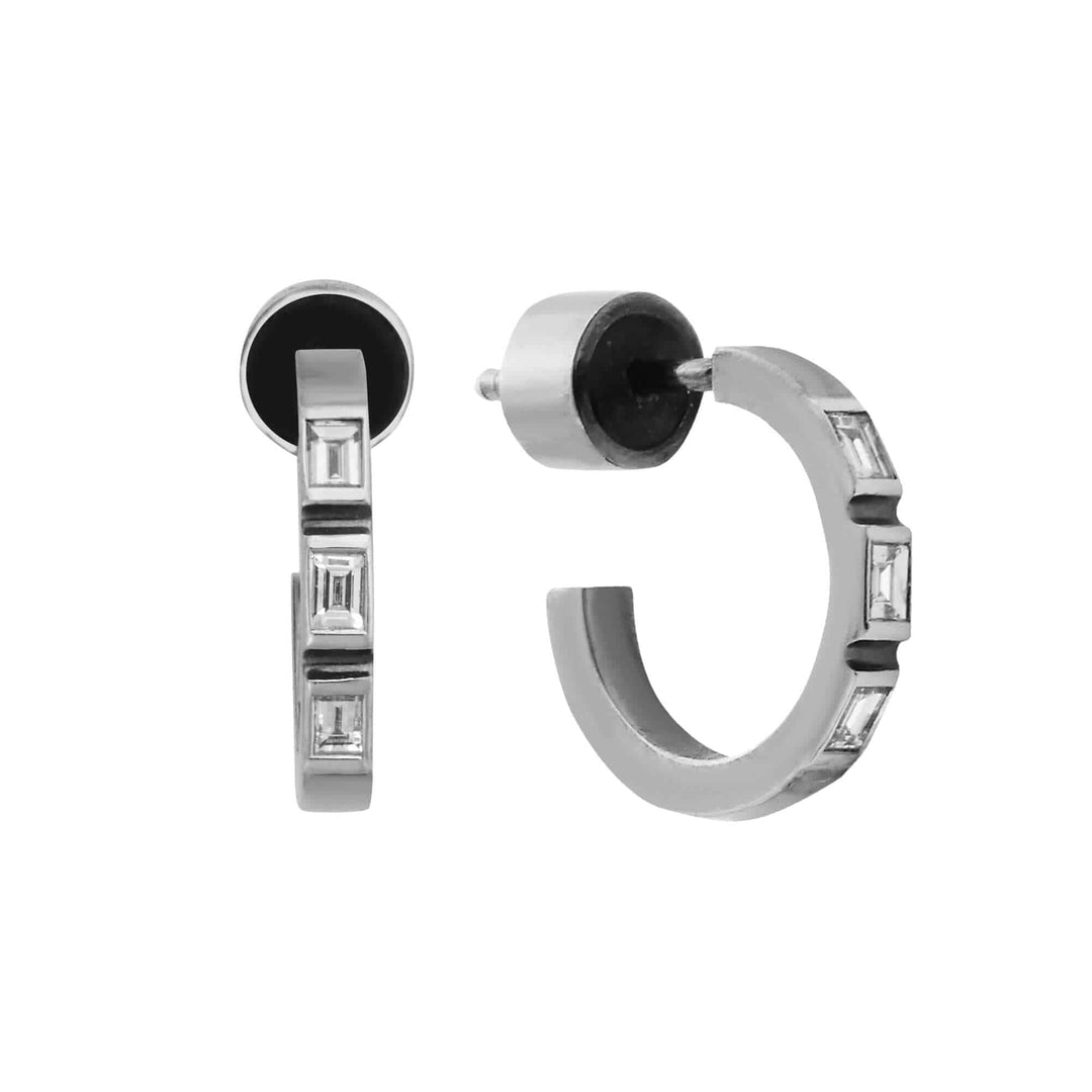 Baguette Mini Hoops W - OX - 3D - Baguette - Ileana Makri