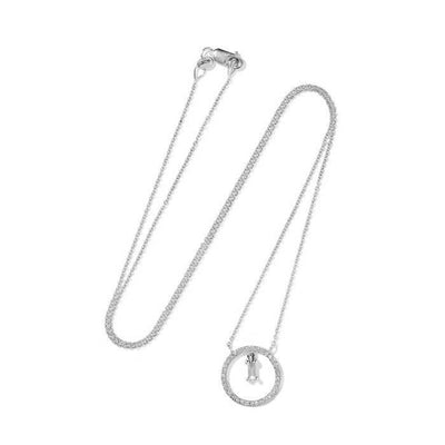 Baguette Dangling Hoop Necklace W-D | Ileana Makri