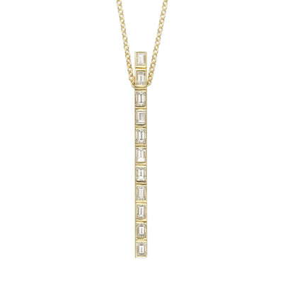 Thread Baguette 11 Diamond Pendant - Baguette - Ileana Makri store