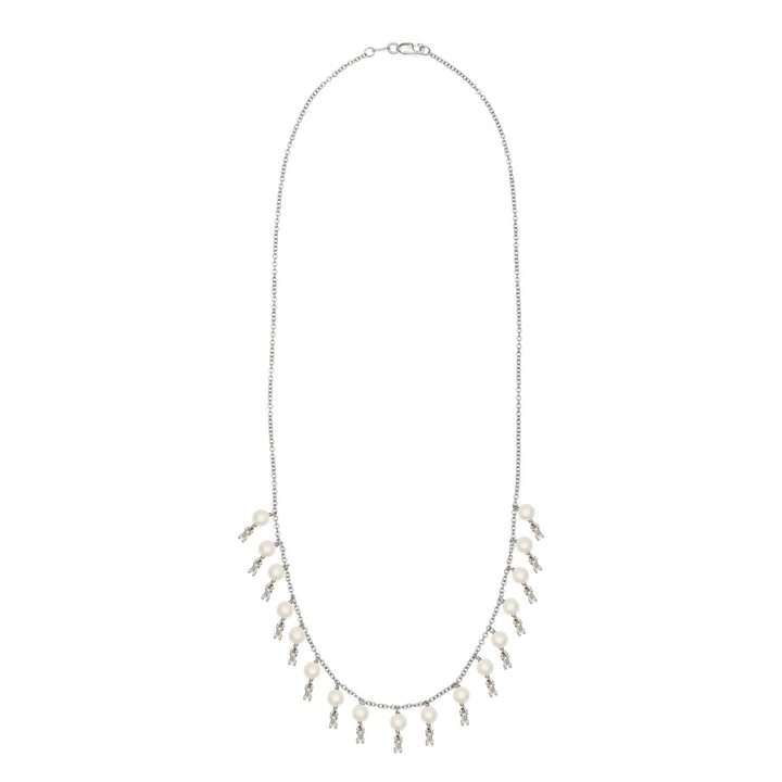 Baguette Pearl Drop Necklace - Baguette - Ileana Makri store