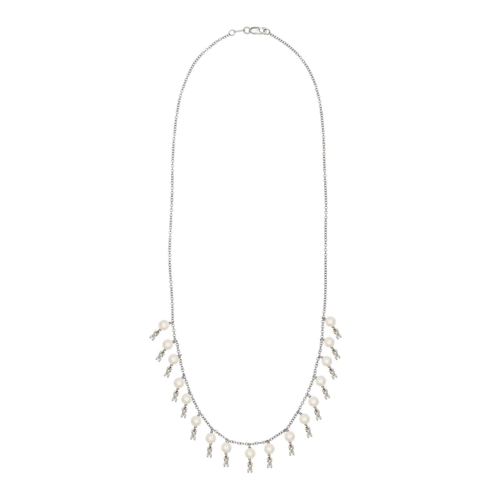 Baguette Pearl Drop Necklace - Baguette - Ileana Makri