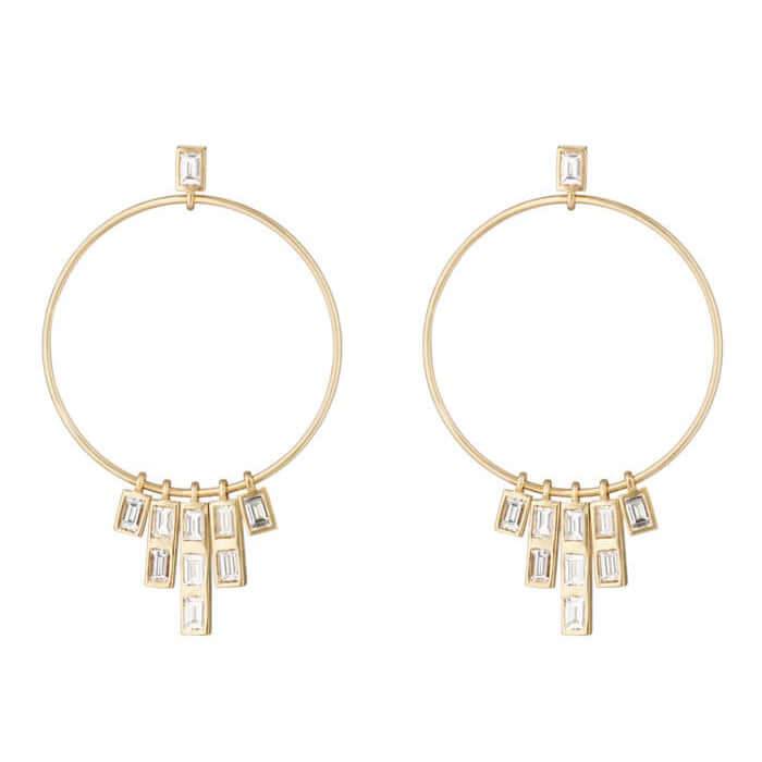 Baguette Pyramid Hoop Y - D - Baguette - Ileana Makri