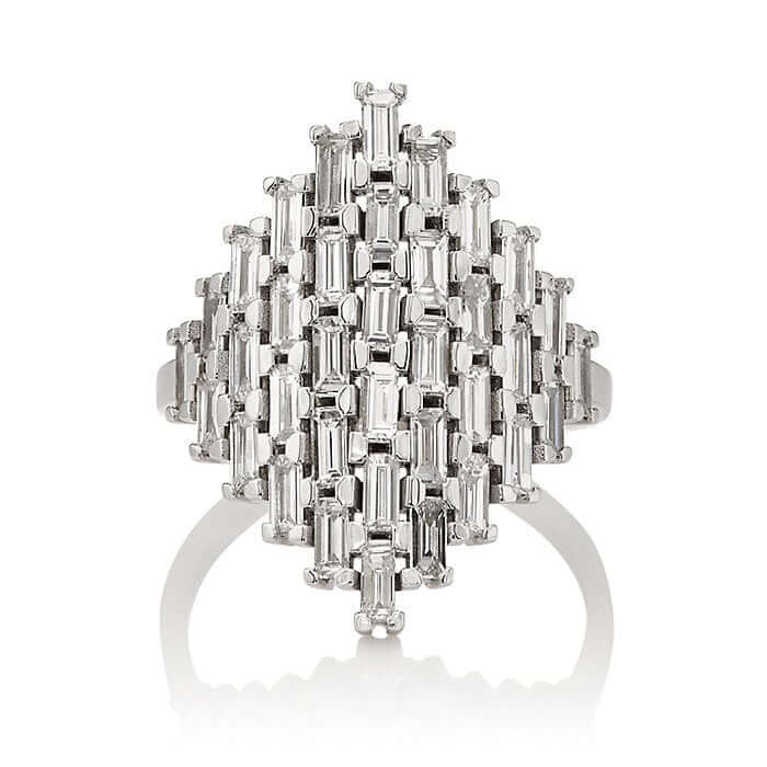 Baguette Shield Ring W - D - Baguette - Ileana Makri