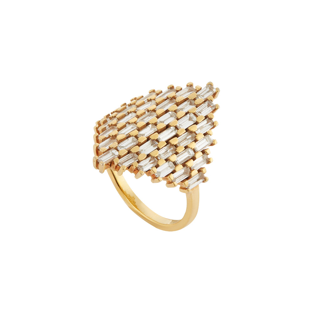 Baguette Shield Ring Y - D - Baguette - Ileana Makri