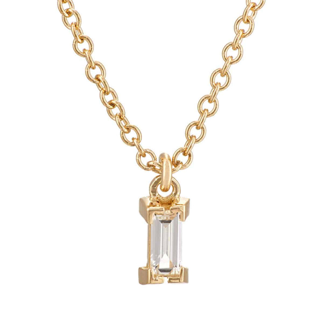 Baguette Single Drop Necklace Y - D - Baguette - Ileana Makri