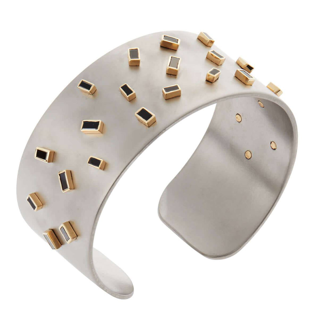 Baguette Sprinkles Large Titan Cuff BD - TITANIUM - Ileana Makri