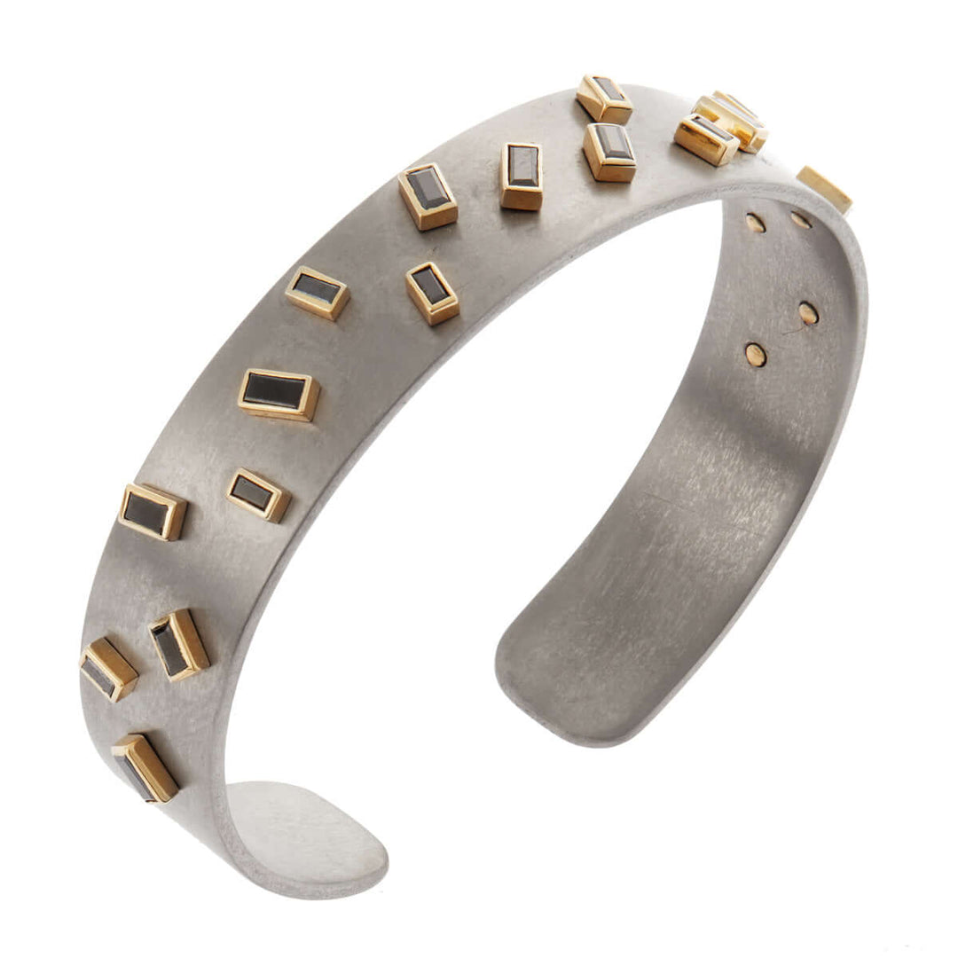 Baguette Sprinkles Medium Titan Cuff BD - TITANIUM - Ileana Makri