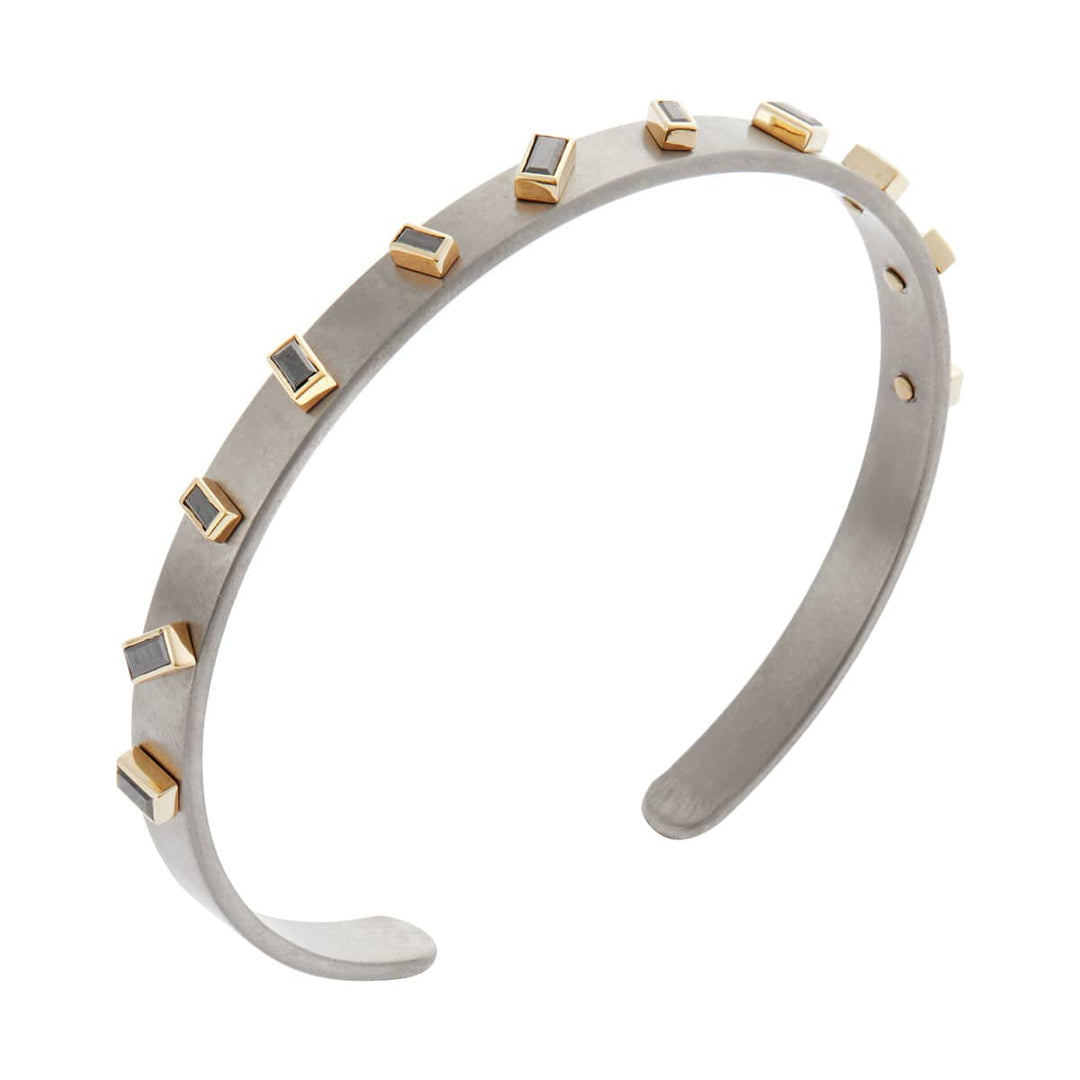 Baguette Sprinkles Slim Titan Cuff BD - TITANIUM - Ileana Makri