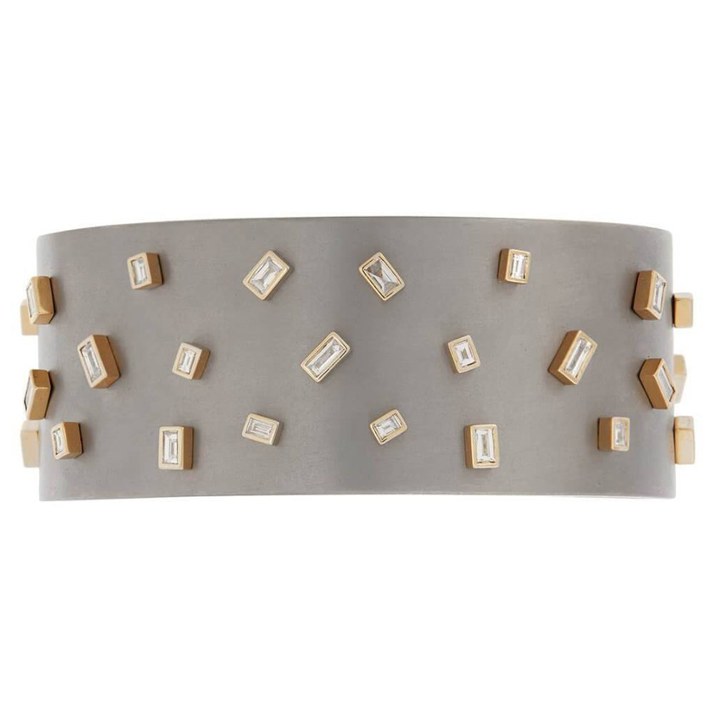 Baguette Sprinkles Titan Cuff Y - D - TITANIUM - Ileana Makri