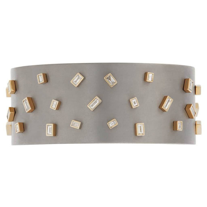 Baguette Sprinkles Titan Cuff Y - D - TITANIUM - Ileana Makri