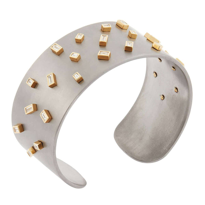 Baguette Sprinkles Titan Cuff Y - D - TITANIUM - Ileana Makri