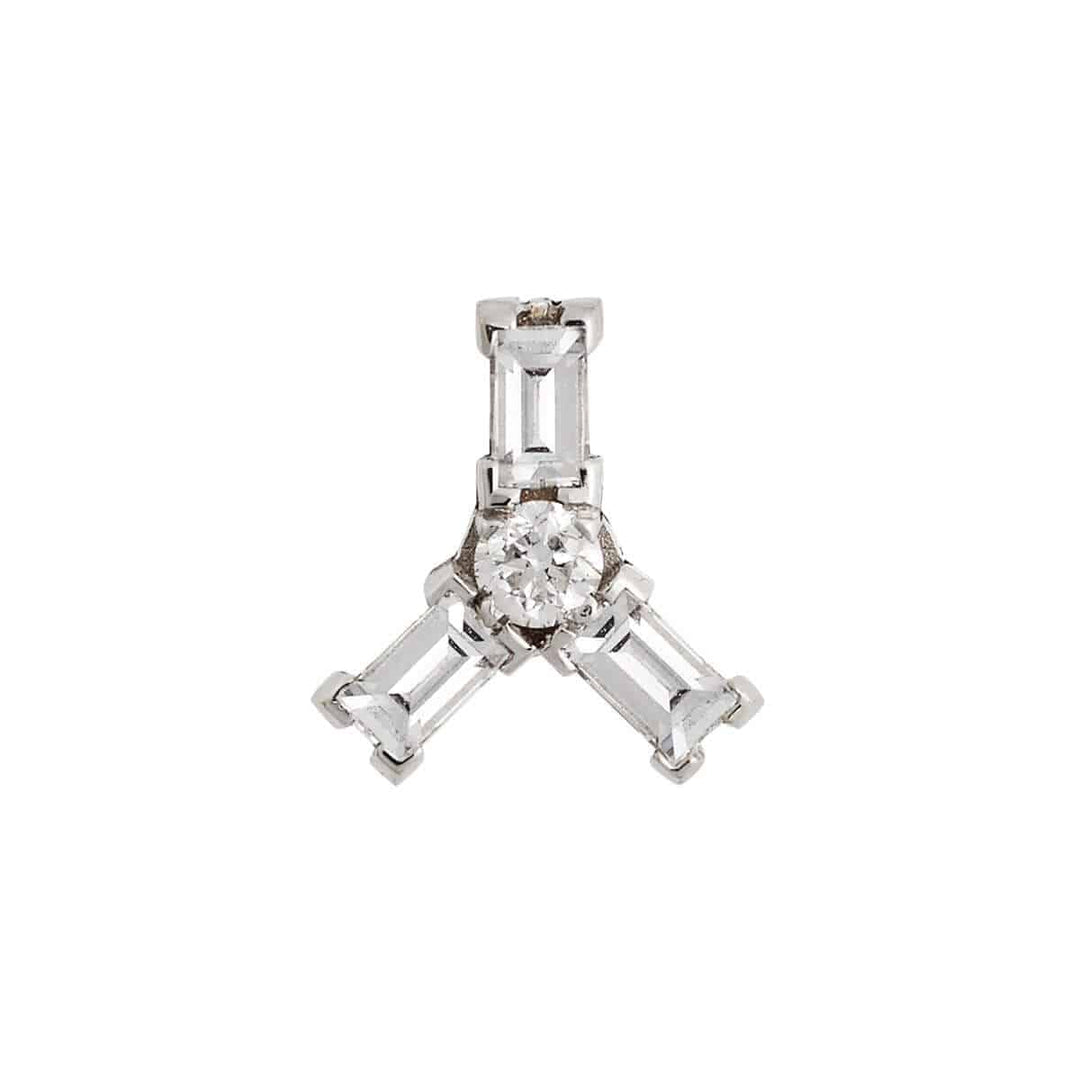 Baguette Triple Ray Studs - THE EDIT - Ileana Makri