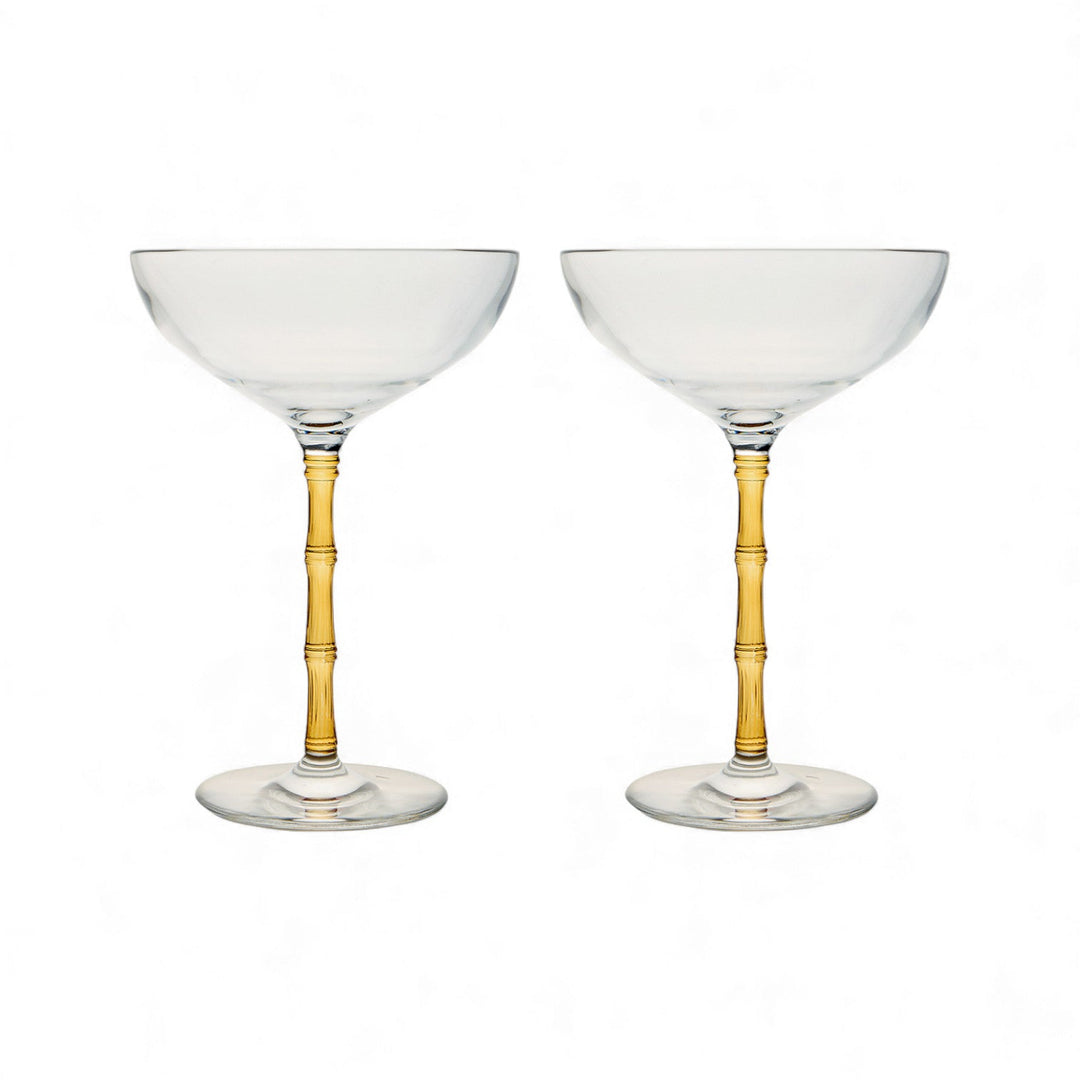Bamboo Coupe Glasses Amber (Set Of 2) - La Double J Home - Ileana Makri