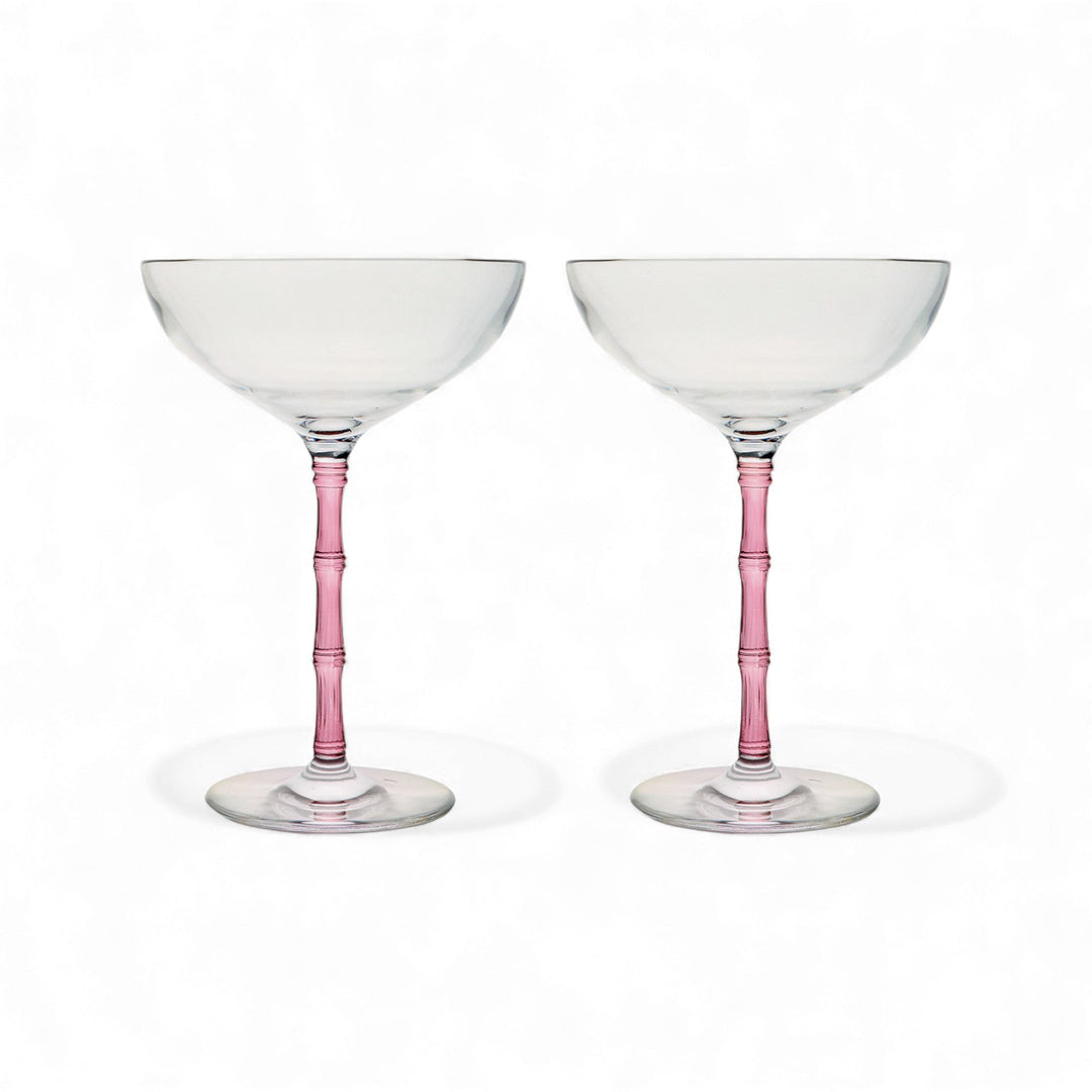 Bamboo Coupe Glasses Pink (Set Of 2) - La Double J Home - Ileana Makri