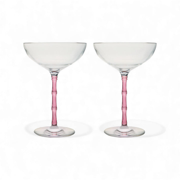 Bamboo Coupe Glasses Pink (Set Of 2) - La Double J Home - Ileana Makri